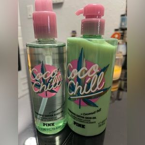 Body oil and lotion. 8oz and 14oz coco chill VS